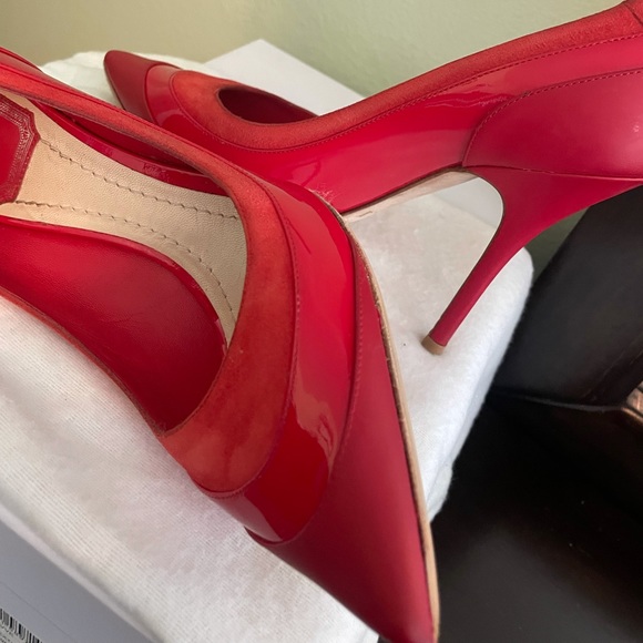 Christian Dior Red Textured Pumps 36.5 - Picture 7 of 8
